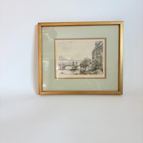 Vintage Signed Ink & Watercolor Painting 'U Národ Divadle' by Jan B Melichar - Picture 2 of 9